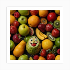 Face Of Fruit Art Print