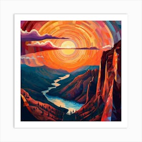 Sunset In The Mountains 1 Art Print