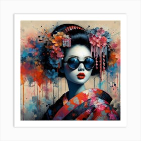 Geisha Abstract Expressionism Art Print