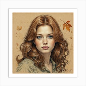 Girl With Red Hair Art Print