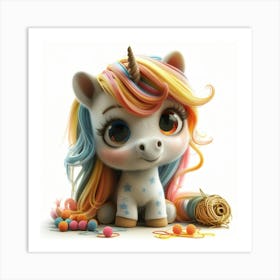 Cute Unicorn 842 Art Print