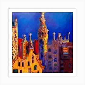 Barcelona Cityscape Art Print