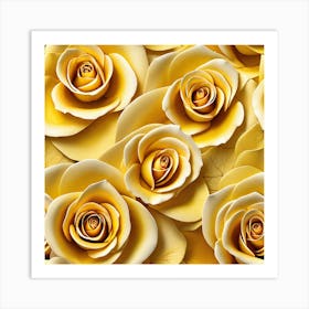 Yellow Roses Background Art Print