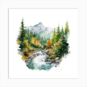 Watercolor Landscape Art Print