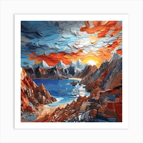 Sunset Over Mountains Art Print