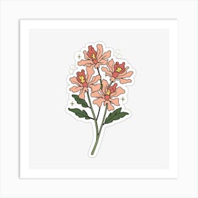 Pink Flowers poster Art Print