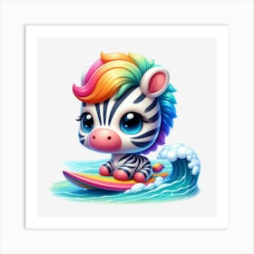 Rainbow Zebra Art Print