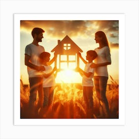 Family Holding A House 1 Art Print