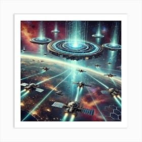 A Sci Fi Scene Harmony Beam Array Art Print