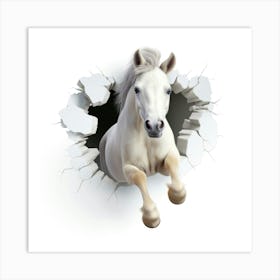 Horse Jumping Through A Hole 1 Art Print