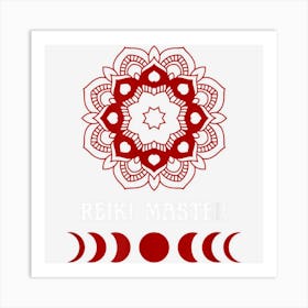 Reiki Master Moon Phase New Age Lightworker Red And Black Art Print