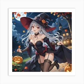 Halloween Anime Vampire Witch 3 Art Print