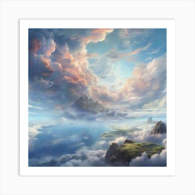 Anime Art illustration, Fantasy Landscape 1 Art Print