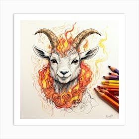 Goat Of Fire 24 Art Print