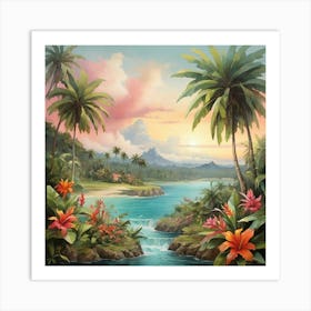 Tropical Landscape Art Print 3 Art Print