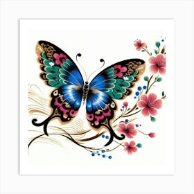 Japanese Butterfly Art Art Print