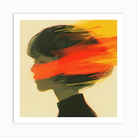 Girl With Flames Art Print