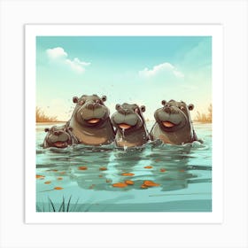 Hippo Family 1 Poster