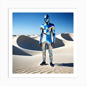 Silver Man In Sand Art Print