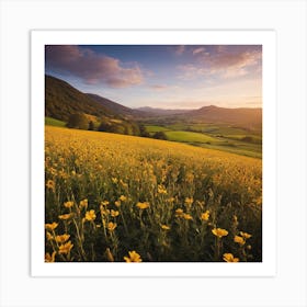 Farm Field Of Flowers Art Print