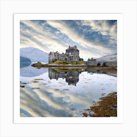 Castle reflections , the Highlands , Scotland 1 16 Art Print