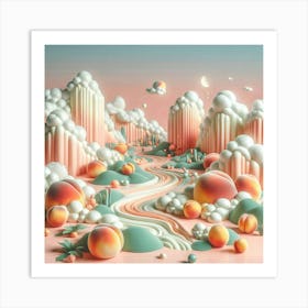 Peach Valley Art Print