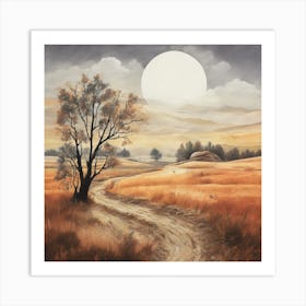 Full Moon In The Field Art Print