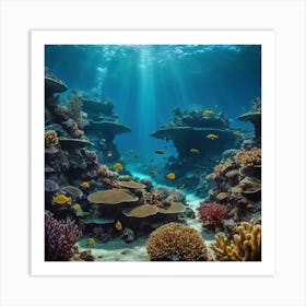 Bustling Coral Reef Art Print