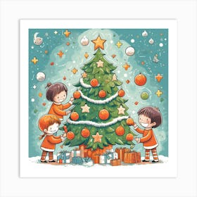 Christmas Tree Abstract Christmas 2 Art Print