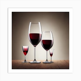 Red Wine Glasses 5 Art Print