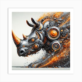 Rhino - Digital Art Art Print