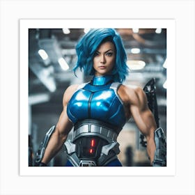 Blue Haired Cosplayer Art Print