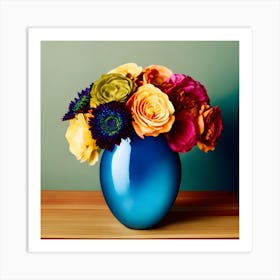 Creating A Beautiful Vase With Dazzling Colors And A Background With Beautiful Art Print