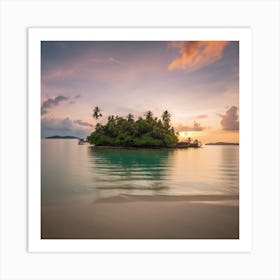 Sunset On A Tropical Island 2 Art Print