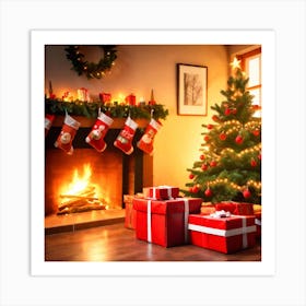 Christmas Stockings Art Print