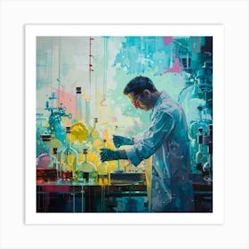 Scientist In A Laboratory Art Print