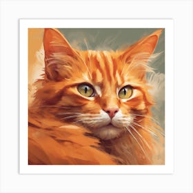 Orange Cat Art Print (2) Art Print