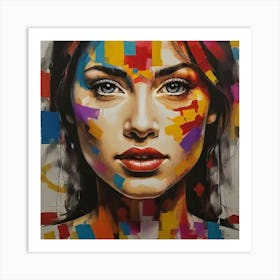 Colorful Face Art Print