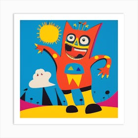 Teddy Bear Monster Art Print