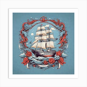 Ship In The Sea 1 Art Print