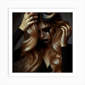 Sexy Girl With Makeup Art Print