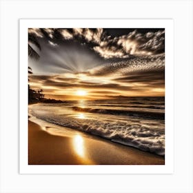 Sunset On The Beach 784 Art Print