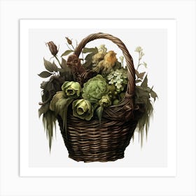 Basket Of Flowers 3 Art Print