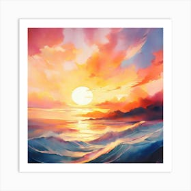 Sunset Painting Art Print