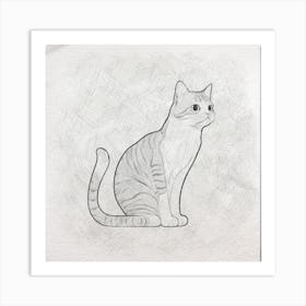 Cat Drawing Art Print