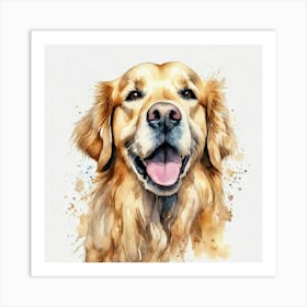 Golden Retriever Watercolor Painting Art Print