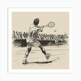 A Tennis Tournament Hand Drawn Sketch Illustrati 1718671315 4 Art Print