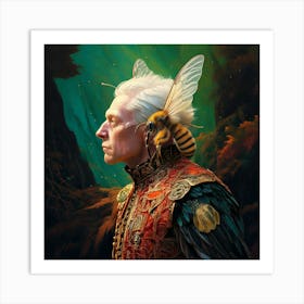 Firefly Surrealistic, Realistic, Painting, Bee, Human, Hybrid, Royal, Portrait, Side View, Fantasy, (11) Art Print