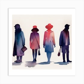 Silhouettes Of People Art Print