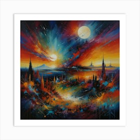 Cityscape of colours Art Print